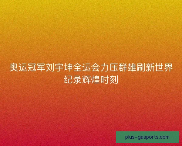 奥运冠军刘宇坤全运会力压群雄刷新世界纪录辉煌时刻